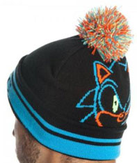 Sonic Face Pom Pom Beanie Slouch Hat