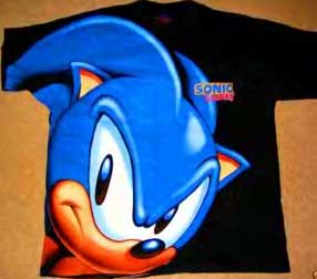 Big Head Design Wrap Graphic Sonic Shirt