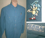Embroidered Sega Sonic Jean Shirt