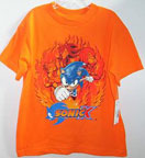 Orange Kid Size Sonic X Flames Shirt