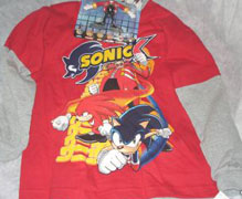 Red Sonic Knuckles Eggman shirt double gray sleeve