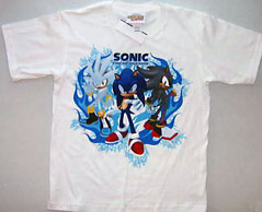 Silver Sonic Shadow Trio Flames White Shirt
