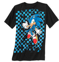Blue Checker Grunge Mens Size Sonic Tee