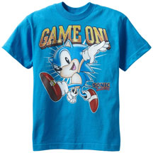 Classic Sonic Game On Blue Shirt