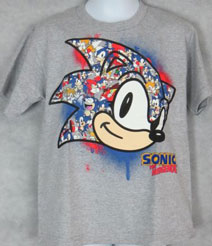 Color Collage Sonic Face Gray Tee
