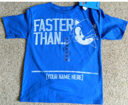 Faster Than...Your Name Here Blue Shirt