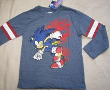 Striped Sleeve Sonic Flames Shirt