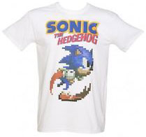 Men's Size Sonic Pixel Run White Shirt