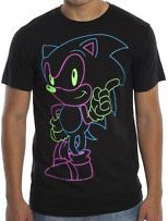 Neon line classic Sonic mens shirt