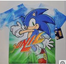 Polyester Blue/Green Sonic With Name shirt
