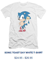 Toast Day Sonic White Tee Sega Shop