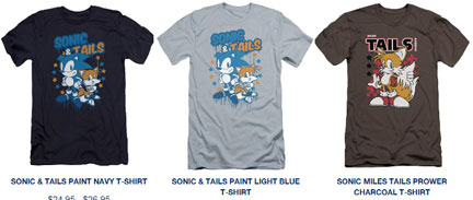 Sonic & Tails Sega Shop 3 Shirts