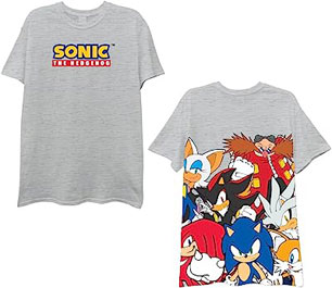Mens 2 Sided Sonic Characters Logo Tee