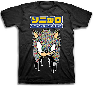 Drippy Sonic Face Collage Japan Logo Tee