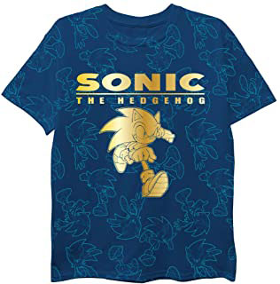 Gold Foil Scatter Graphic Sonic Tee