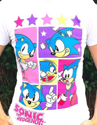 Pink Purple Squares Classic Style Sonic Tee