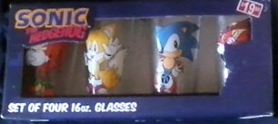 Set 4 Classic Sonic Character Glasses 16 oz