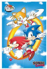 Classic Style Sonic Knuckles Tails Eggman Ring Poster