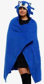 Sonic Face Hood Towel Blue
