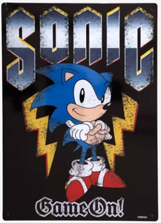 Sonic Game On Metal Sign