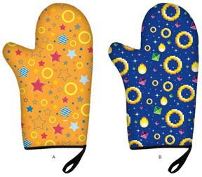 Rings Theme Oven Mitts Pair
