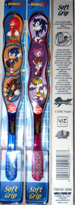 Sonic X theme tooth brushes