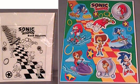 Sonic Sally Knuckles bath tub sticker play pack