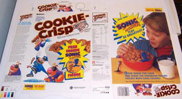Cookie Crisp Cereal Sonic Promo Box