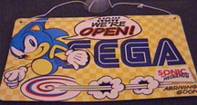 Sega Sonic Store Open Retail Sign