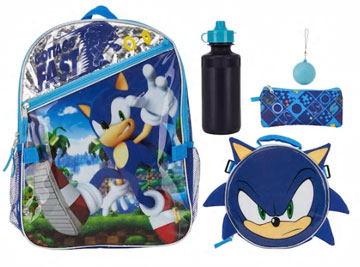 Kohls School Bag 5 Piece Sonic Set