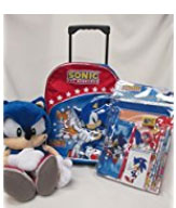 Red Stars Rolling Backpack & Sonic Set