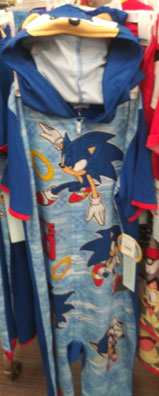 Let's Go Face Hooded Pajama Sonic