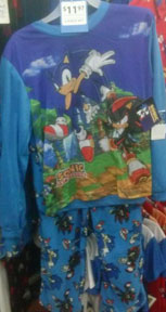 Sonic & Shadow CG PJ Set Walmart
