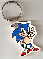 1990s Flat Rubber Sonic Keychain