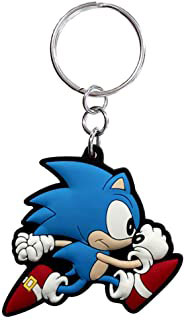 ABY Style Flat PVC Rubber Run Sonic Keychain