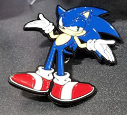 Just Funky Sonic Shrug Big Size Pin