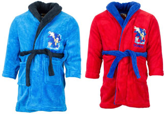 Red & Blue Bath Robes Embroider Sonic