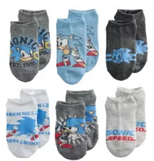 Boys 6 Pack No Show Socks Sonic Kohls