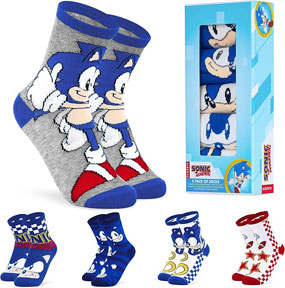 5 Pc Set Crew Socks Classic Sonic Box