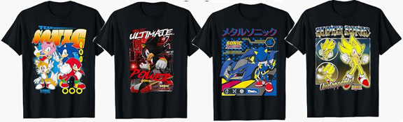 4 Sonic Tees Amazon Variety