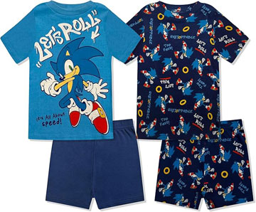 Slogans 4 Piece PJ Set Shorts